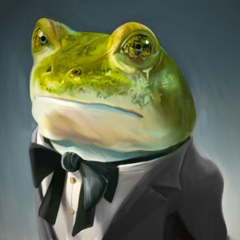 Create meme: toad art, toad in a tailcoat, Alan-Melekey frogs