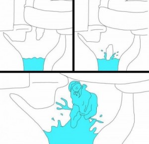 Create meme: the kiss, humor, Poseidon toilet