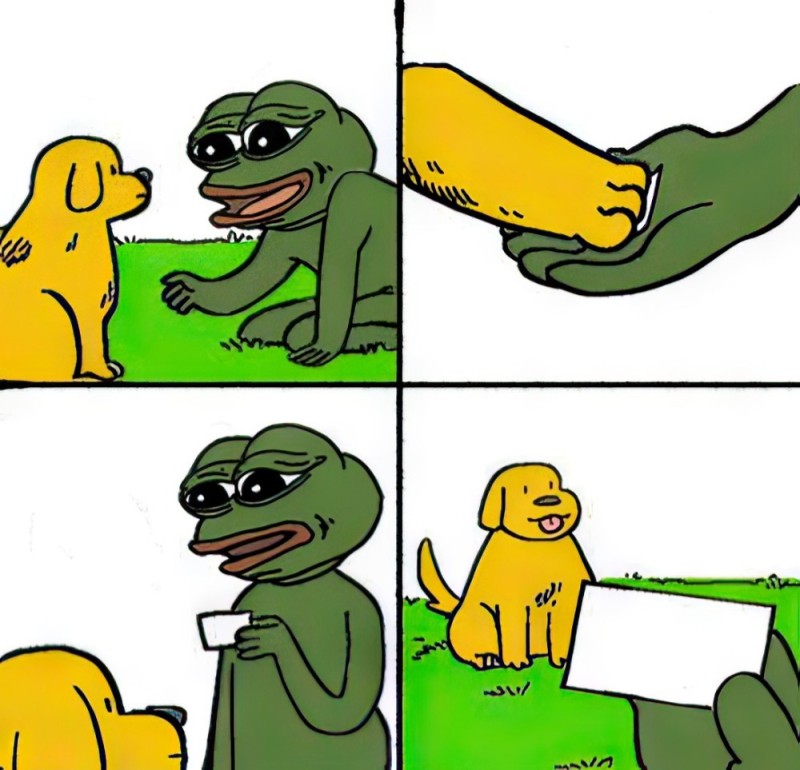 Create meme: Pepe the frog meme, good boy, A meme with a toad