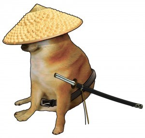 Create meme: samurai dog, dog small, samurai dog