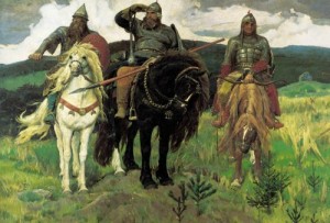 Create meme: picture Vasnetsov three bogatyrya, Vasnetsov bogatyrs, heroes