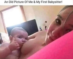 Создать мем: человек, baby breastfeeding, грудное вскармливание