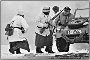 Create meme: British troops in the second world, kubelwagen SS, january 1945