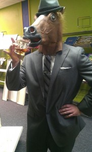 Create meme: funny animal faces, mask horse, horse head mask
