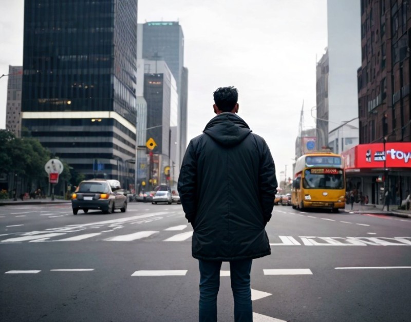 Создать мем: человек, man walk in the street, пара людей