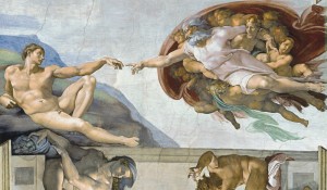 Создать мем: микеланджело. «сотворение адама», 1508—1512, сикстинская капелла, микеланджело сотворение адама, микеланджело буонарроти сотворение адама 1511