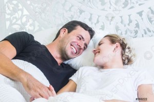 Create meme: happy young couple, the happy couple, couple in bed