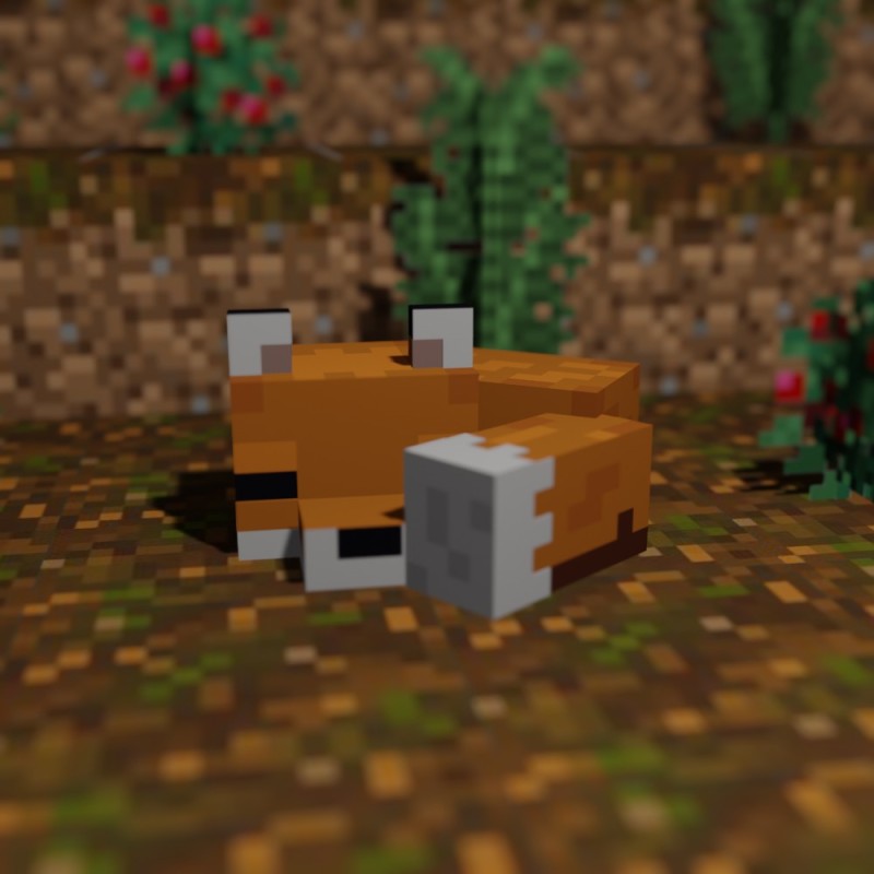 Create meme: fox minecraft, fox in minecraft, fox from minecraft