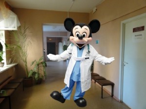 Create meme: maskot, doctor, mickey mouse