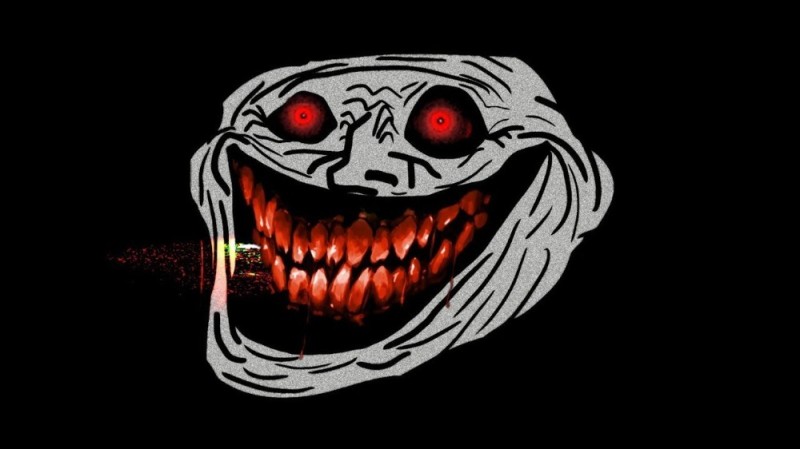 Создать мем: trollface страшный, фонк троллфейс, троллфейс злой