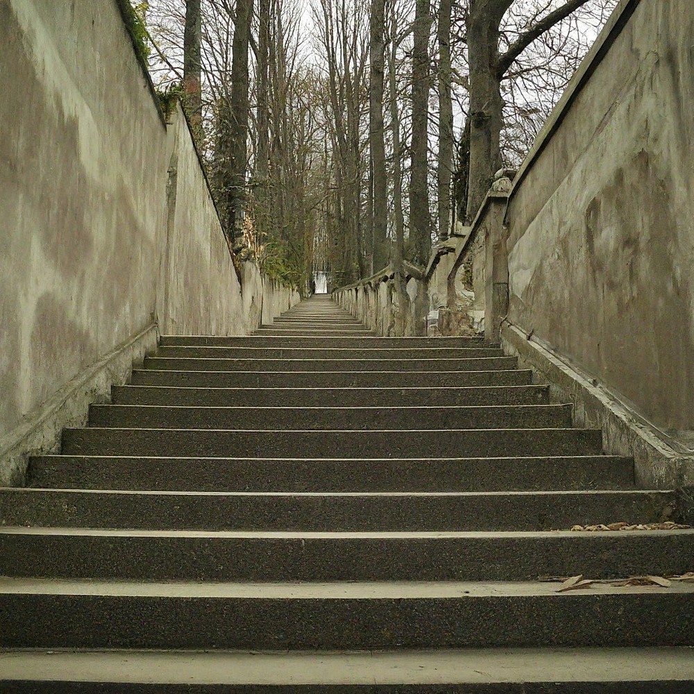 Create meme: a large staircase, Taganrog stone staircase, stairs descent