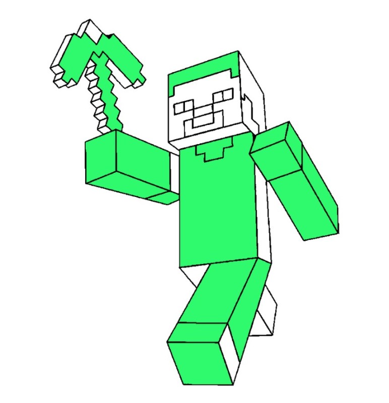 Create meme: coloring pages of steve from minecraft, minecraft coloring book for kids, drawings of minecraft