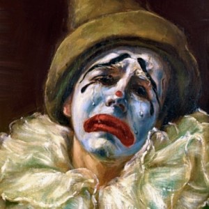 Create meme: sad clown, sad clown tears, laugh clown