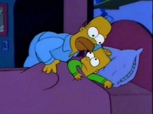 Create meme: meme of the simpsons, the simpsons Homer and Bart'am, homer and bart meme
