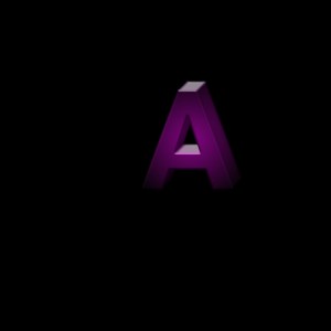 Create meme: light letters, three-dimensional letters, the letter a on a black background