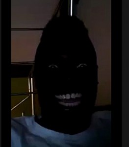 Create meme: darkness, Negro laughing in the dark, ebony smiles in the dark
