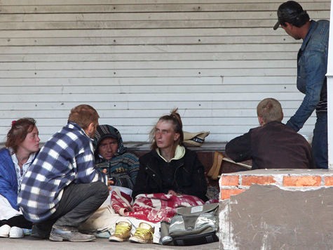 Create meme: homeless , young homeless people, the homeless in Russia