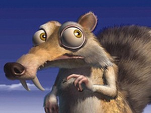 Create meme: ice age, evil squirrel from ice age, Skrat from ice age