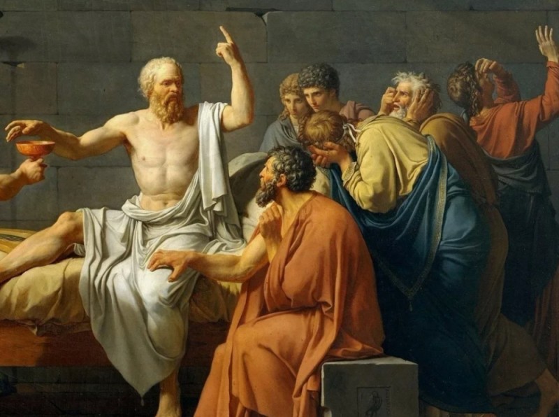 Create meme: jacques louis david the death of Socrates, Socrates , the philosopher Socrates
