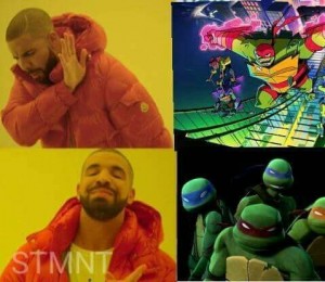 Create meme: hotline bling meme, meme with Drake pattern, the meme with the higher mind ninja turtle