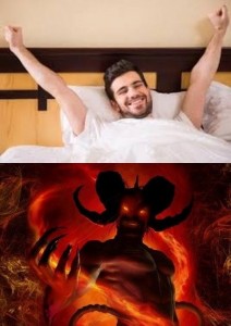 Создать мем: дьявол в аду, рога дьявола, ноги