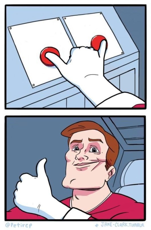 Create meme: meme two buttons template, memes , difficult choice 