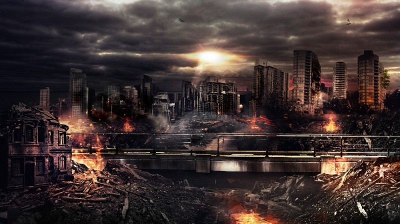 Create meme: the volcanic end of the world.2014, X-men: Apocalypse, burning city art