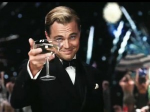 Create meme: Jay Gatsby, DiCaprio with a glass of, The Great Gatsby