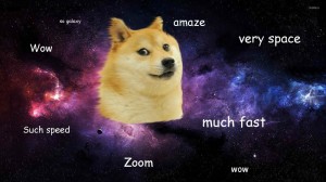 Создать мем: доги в космосе, постер wow - doge, such wow very amaze