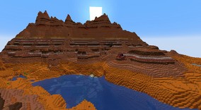 Create meme: sid minecraft, mountains in minecraft, minecraft mountains