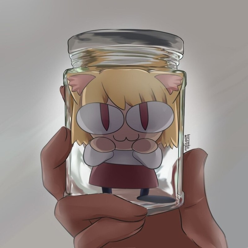 Create meme: anime in jars, anime chibi in jars, gacha life in real life