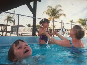 Create meme: mother drowned in the pool girls Volgodonsk