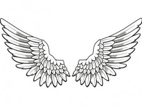 Создать мем: трафарет крылья, рисунок крыльев ангела, ангельские крылья рисунок