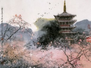 Create meme: Liu maoshan, China, cherry blossoms