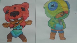 Create meme: Brawl Stars, drawing of sandy from brawl stars pencil, coloring on brawl stars