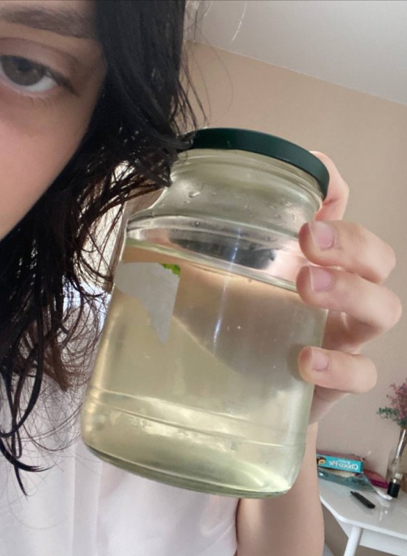 Create meme: body part, water is alive, glass jar 