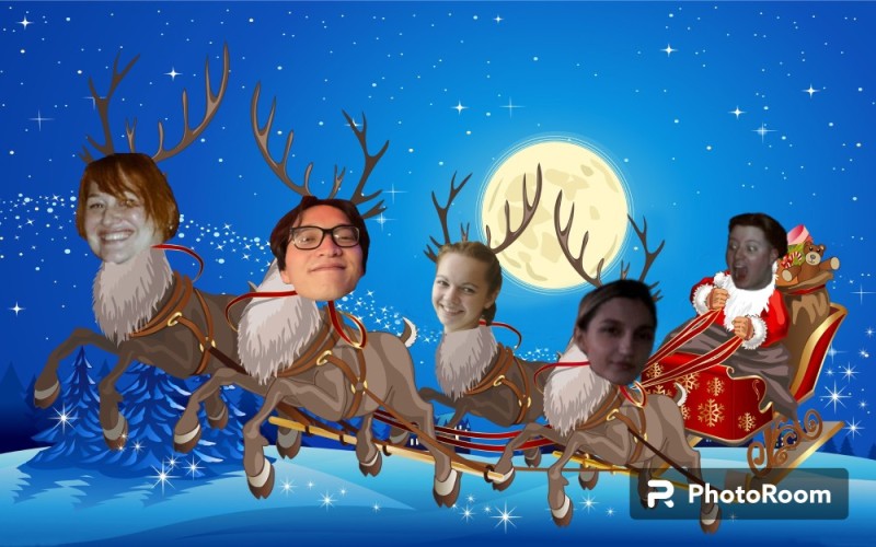 Create meme: reindeer in Santa Claus' sleigh, screenshot , new year