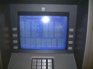 Создать мем: Синий экран на банкомате