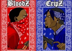 Создать мем: банда crips и bloods, крипс арт, bloods & crips