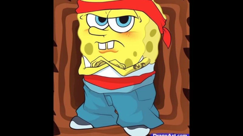 Create meme: crying spongebob, spongebob the gangster, spongebob the virgin