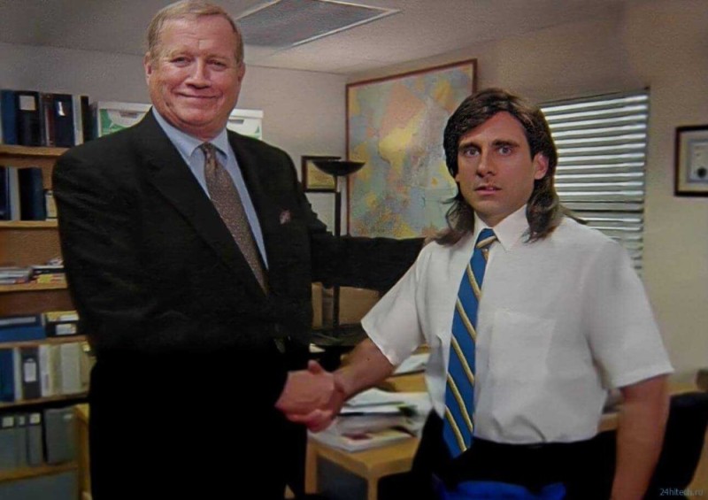 Create meme: TV series office handshake, TV series office meme handshake, series office memes