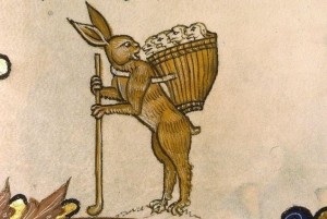 Создать мем: страдающее средневековье, средневековое изображение обезьяны, средневековые зайцы