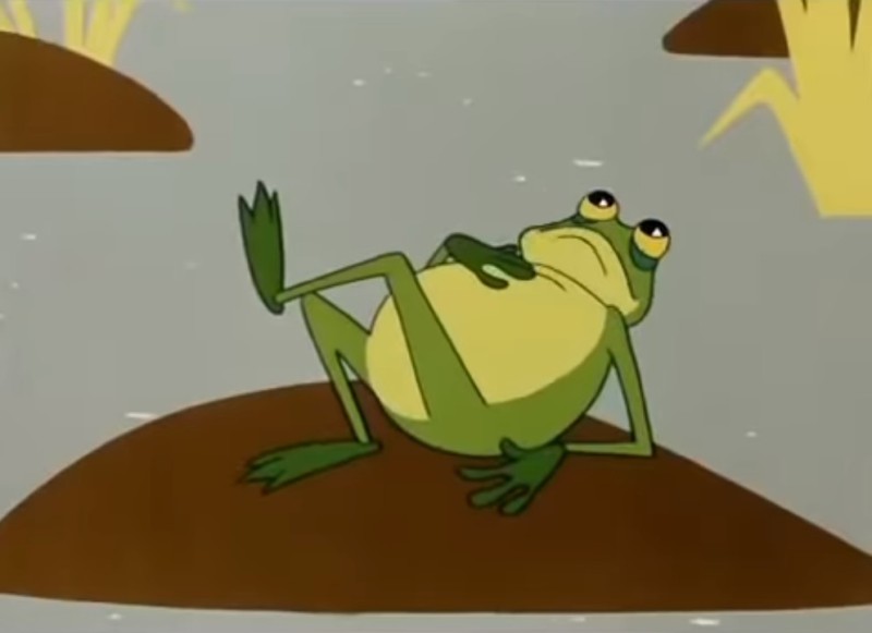 Create meme: thumbelina cartoon frogs, toad from thumbelina, thumbelina toad