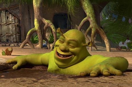 Create meme: Shrek in the swamp, cartoon Shrek , Shrek Shrek