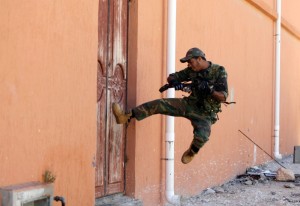 Create meme: the storming of the building by special forces, meme SWAT busts in the door, knocks the door