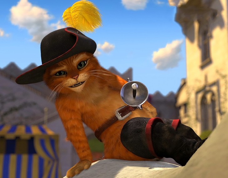 Create meme: The puss in boots is Soviet, cat from the movie Shrek, the cat from Shrek