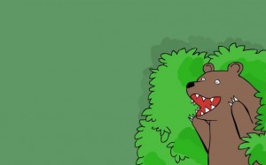 Create meme: the bear yells out of the bushes, bear in the bushes, meme bear