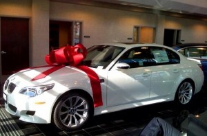 Create meme: the Jaguar car bow gift, machine bow merc, gift BMW photos