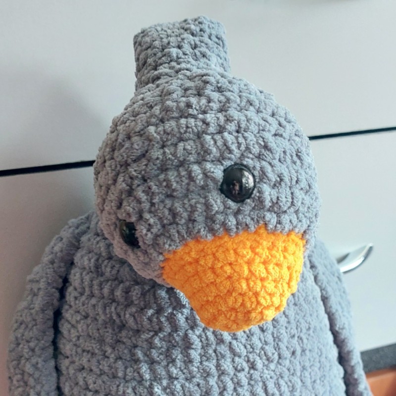 Create meme: mr pigeon, knitted penguin, The penguin crocheted