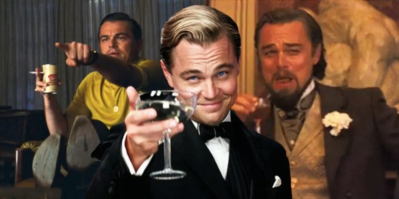 Create meme: DiCaprio meme , DiCaprio with a glass of, meme of Leonardo DiCaprio 
